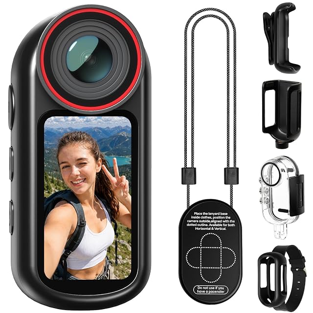 Mini caméra-piéton 4K Yonvim SPDmz avec fixation magnétique
