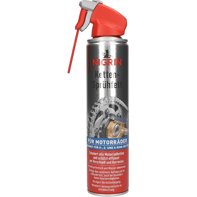 Lot de six bombes de 400 ml de spray de chaîne NIGRIN MOTO-BIKE