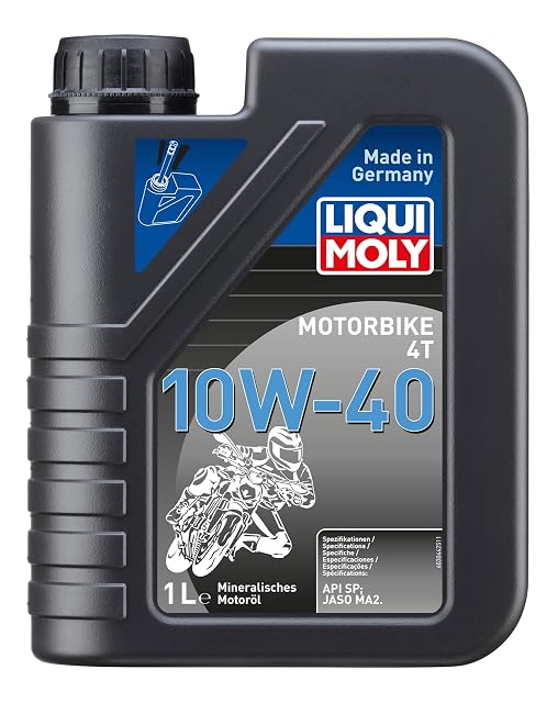 Bidon d’un litre de Liqui Moly Motorbike 4T 10W-40