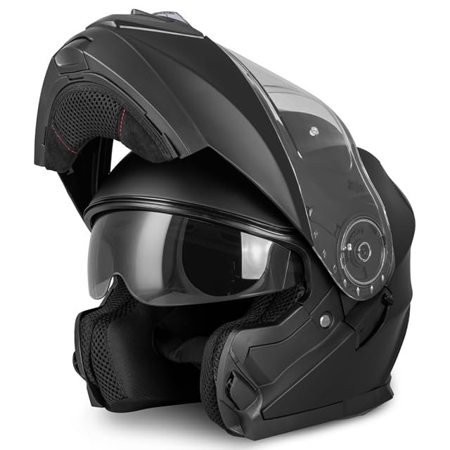 Casque modulable Vinz Santos, mentonnière fermée, vue de trois quarts