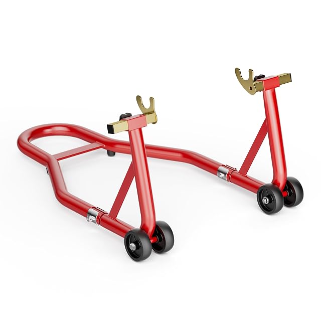 Béquille d’atelier arrière Wiltec rouge pour moto