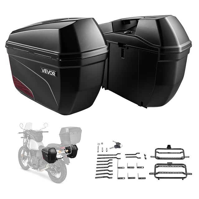 Paire de valises latérales VEVOR de 23 L en ABS avec leurs platines