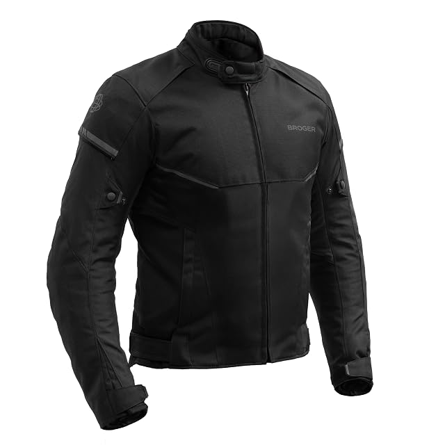 Blouson de moto textile BROGER Grid, vue de trois quarts